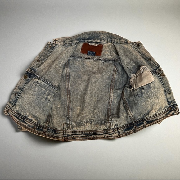 Vintage 90s American Eagle Electric Kids Acid Wash Denim Jacket Size 4 Boys - Picture 6 of 7